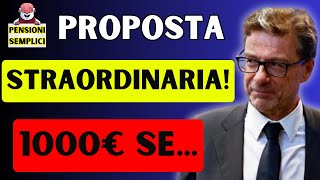 🟨 UNA PENSIONE DI 1000€ SE❗️ SOGNO O REALTA❓ PROPOSTA STRAORDINARIA❗️ [upl. by Kilby]