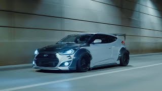 Crazy Widebody Hyundai Veloster Turbo  Bagged  Carbon Fiber [upl. by Yrahca]