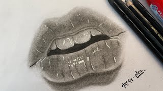 How to draw Realistic lips sketch realisticdrawing sketch drawing [upl. by Mcarthur34]