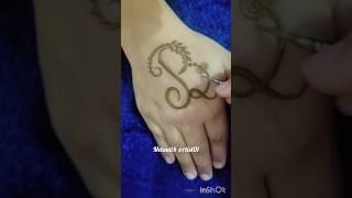 B name letter mehndi design mehndi hennatattoo youtubeshorts shorts [upl. by Ahsinuq]