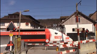 Bahnübergang Liestal mit fast alle SBB züge TGV ICE BLS  Spoorwegovergangen in Zwitserland [upl. by Rorie]