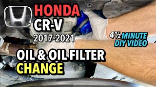 Honda CRV  Oil amp Oil Filter Change  20172021 [upl. by Janessa]