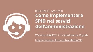 Come implementare SPID nei servizi dellamministrazione [upl. by Gonroff]