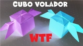 Cubo volador con alas  Papiroflexia [upl. by Uta]