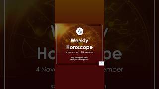 Weekly Vedic Rashifal • 4 Nov to 10 Nov • Vedic 🇮🇳 method horoscope rashifal vedic [upl. by Esertal]