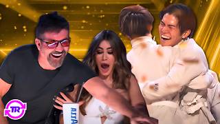 Simon Cowell STEALS Howie Mandels GOLDEN BUZZER Live on AGT 2024 Quarterfinals [upl. by Dihsar218]