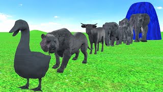 Paint Animals Duck Gorilla Cow Lion Elephant Dinosaurs Chicken and Mammoth Fountain Crossing Animal [upl. by Emse444]