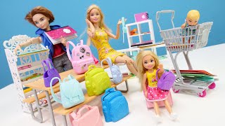 Barbie Ailesi Chelsea için okul alıverişi yaptık Barbie oyunları [upl. by Hilaire]