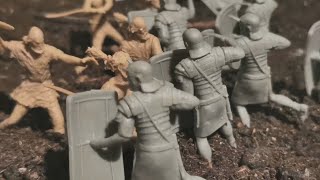 Romans vs Barbarians battle short stop motion [upl. by Ahseital]