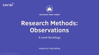 Research Methods Observations Sociology Theory amp Methods [upl. by Yung]