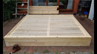 DIY how to build a bed  Bett selber bauen [upl. by Weinstock]