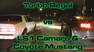 Turbo Regal vs LS1 Camaro amp Coyote Mustang [upl. by Wendall286]