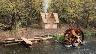 Building a Bushcraft Sawmill to Build a Log Cabin for Survival in the Wild Catch and Cook [upl. by Nitsuj]