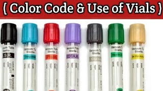 blood collection test tube Color Code amp Use of Vials types of tubes for blood collection [upl. by Yentirb432]