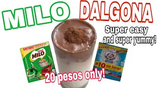 DALGONA MILO 20 PESOS LANG PANGMASA  QUICK amp EASY TO MAKE DALGONA MILO [upl. by Lebezej]