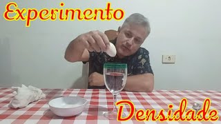 Experimento de Densidade ovo água e açúcar [upl. by Loise]