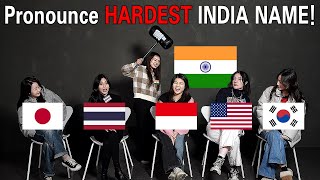 People Try Indias Hardest Name For the First Time India USA Korea Japan IndonesiaThailand [upl. by Hayifas817]