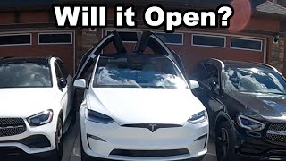 2022 Tesla Model X Doors in Tight Parking Spot Will it Open [upl. by Alekin975]