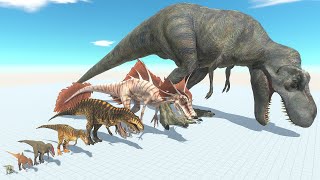 Tyrannosaurus Rex of Evolution vs ALL Dinosaurs Fights All Sharks Animal Battle Simulator ARBS [upl. by Hayton]