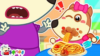 Yummy Yummy I Love Spaghetti Song 🎶 Wolfoos Nursery Rhymes amp Kids Songs WolfooNurseryRhymes [upl. by Naelcm]