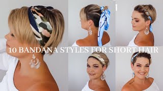 10 Bandana Styles for Short Hair SALIRASA [upl. by Noissap]