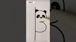 How to draw cute Panda 🐼  viral youtubeshorts cute ytshorts shortvideo simple subscribe [upl. by Htiekal]