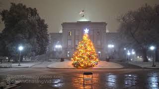 Raleigh NC Overnight Snow Scenes From Winter Storm  1292018 [upl. by Ayoj]