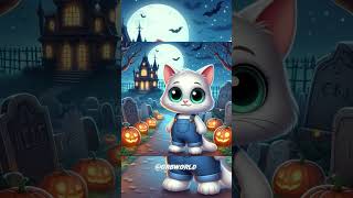 little cat with a witch with a broom catsoftiktok cat cute aiart ai poorcat catlover fyp [upl. by Ronoel]