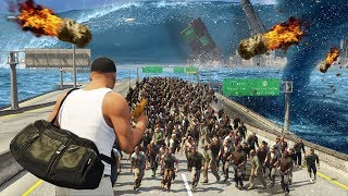 GTA 5  EVERY Natural Disaster EVER Tsunami Zombies Meteor Shower Earthquake amp More [upl. by Bolitho25]