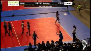 Class 1A State Volleyball Pool Play Match 2 Fleming vs Wiley [upl. by Ezarras]