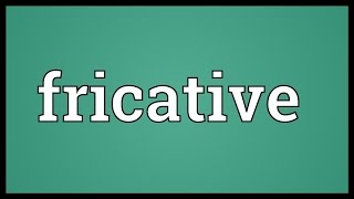 Fricative Meaning [upl. by Oeht912]