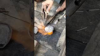 Melting Silver In Primitive Way ShortsVideo [upl. by Jarrid]