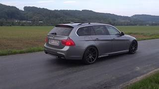 BMW e91 330d 3quot Edelstahl Auspuff mit Akrapovic Endrohrblenden mit Sound 350PS 800Nm [upl. by Ambler]