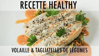 Recette saine  volaille et tagliatelles de légumes au gomasio [upl. by Niveek]