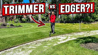 HOW TO GET A PERFECT SIDEWALK EDGE EVERY TIME TRIMMER VS EDGER [upl. by Irec]