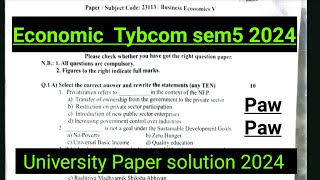 Oct 2024 UNIVERSITY PAPER SOLUTION Economic exam tybcom sem5 PAPER SOLUTION cost 5 ark sir [upl. by Hemingway33]