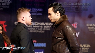 Canelo Alvarez vs Julio Cesar Chavez Jr Full Face Off Video New York [upl. by Miehar]