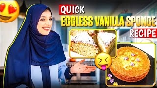 Eggless Vanilla Sponge  quick vanilla sponge  bakery style cake sponge  easy cake recipe [upl. by Halbert723]