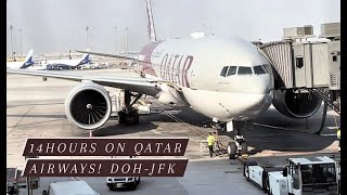 TRIPREPORT  Qatar Airways  DohaNew York  B777200LR  Economy Class [upl. by Lundin375]