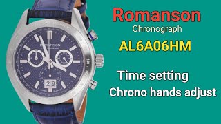 Romanson Chronograph AL6A06HM Time setting and chrono hands adjust  Caliber 5030 [upl. by Fem99]