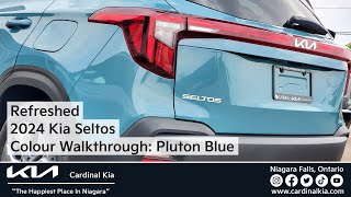 Refreshed 2024 Kia Seltos  Pluton Blue Colour Walkthrough [upl. by Ginder]