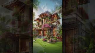 Stunning Indian Jungle Home Design with Vertical Gardens and Flower Trees home shorts [upl. by Nanahs936]