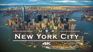 New York City  USA 🇺🇸  by drone 4K [upl. by Nickey]