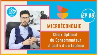 CAFE ECO EP 06 Microéconomie S1 Choix Optimal du Consommateur à partir dun tableau Darija [upl. by Adnylem545]