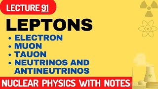 What are leptons  What are the 6 types of leptons  Electron  Tauon  Muon  Neutrinos [upl. by Ydnat]