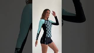 One Piece Womens Rash Guard Long Sleeve Swimsuits UPF 50 Boyshorts Bathing Suit [upl. by Vijar]