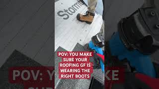 Steel toe check boots bluecollar yyc calgary roofing roofer construction [upl. by Questa]