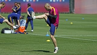 FC Barcelona training session First training session with Valencia in mind [upl. by Dorcy955]