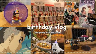 birthday vlog 🍰 anime merch bandai gashapon boy and the heron manga haul [upl. by Elletnuahc]