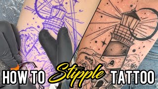 STIPPLE • HOW TO TATTOO • LIGHTHOUSE 🏆 [upl. by Kirtley]